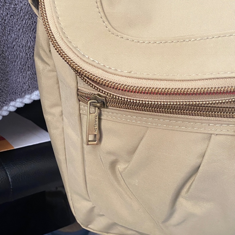 Travelon Beige Crossbody Bag RFID